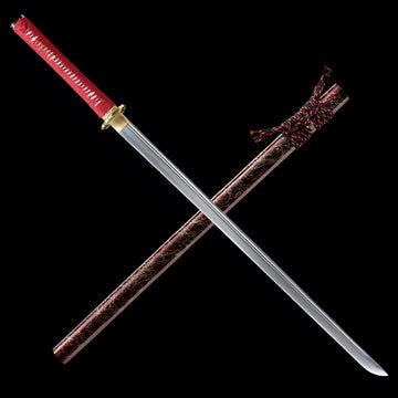 The Red Sakura Handmade Ninjato Manganese Steel-Romance of Men